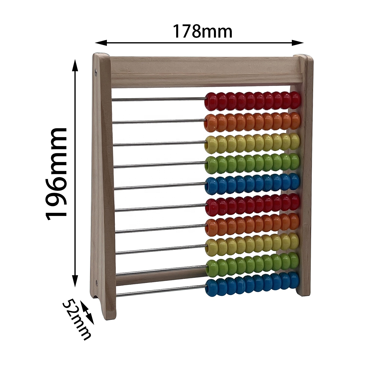 Multifunctional Colorful Digital Arithmetic Math Counting Bead Toys Kids Calculation Teach 10 Row Wooden Abacus Mathematical Set